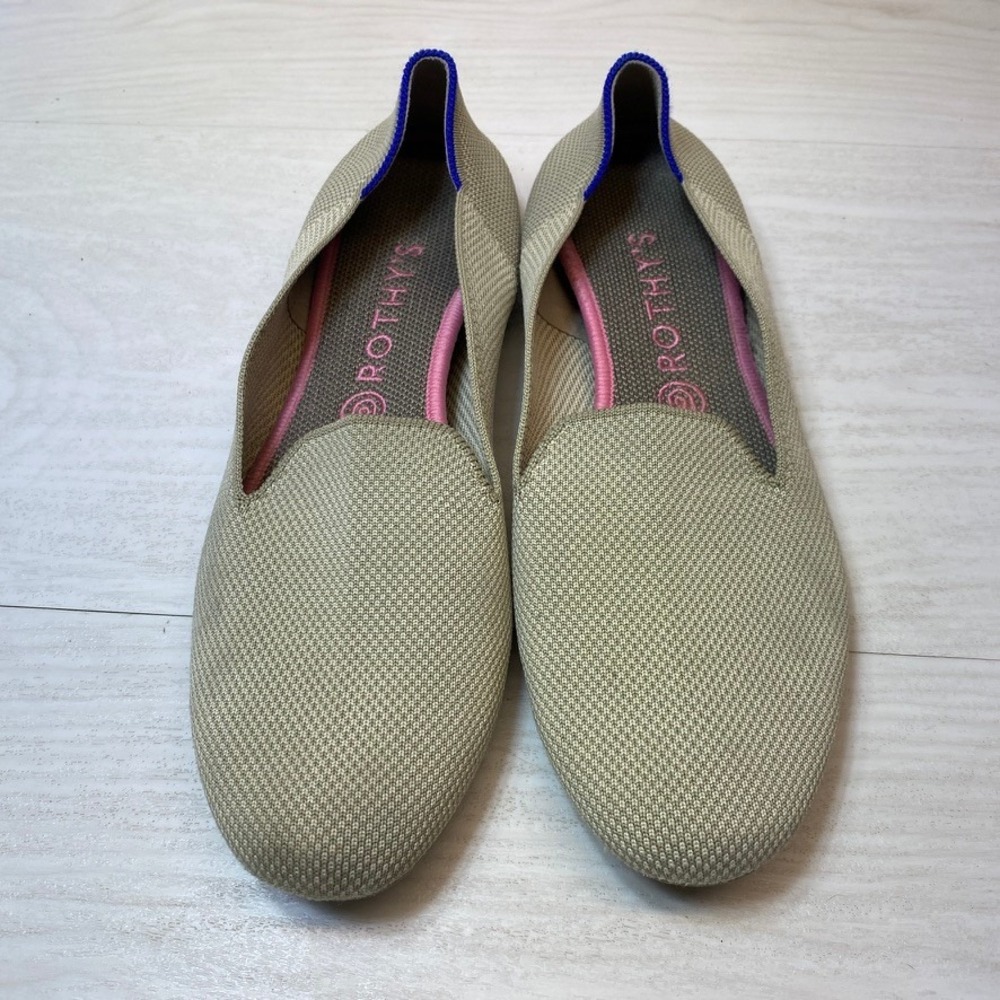 Rothy's Womens 11 Loafer The Loafer Beige Recycled Knit Sustainable Slip On Flat